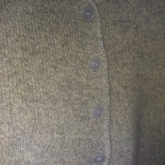 Covington Lambs Wool/Angora Rabbit Hair Light Gray Cropped Cardigan Sweater XL18 - Picture 4 of 5